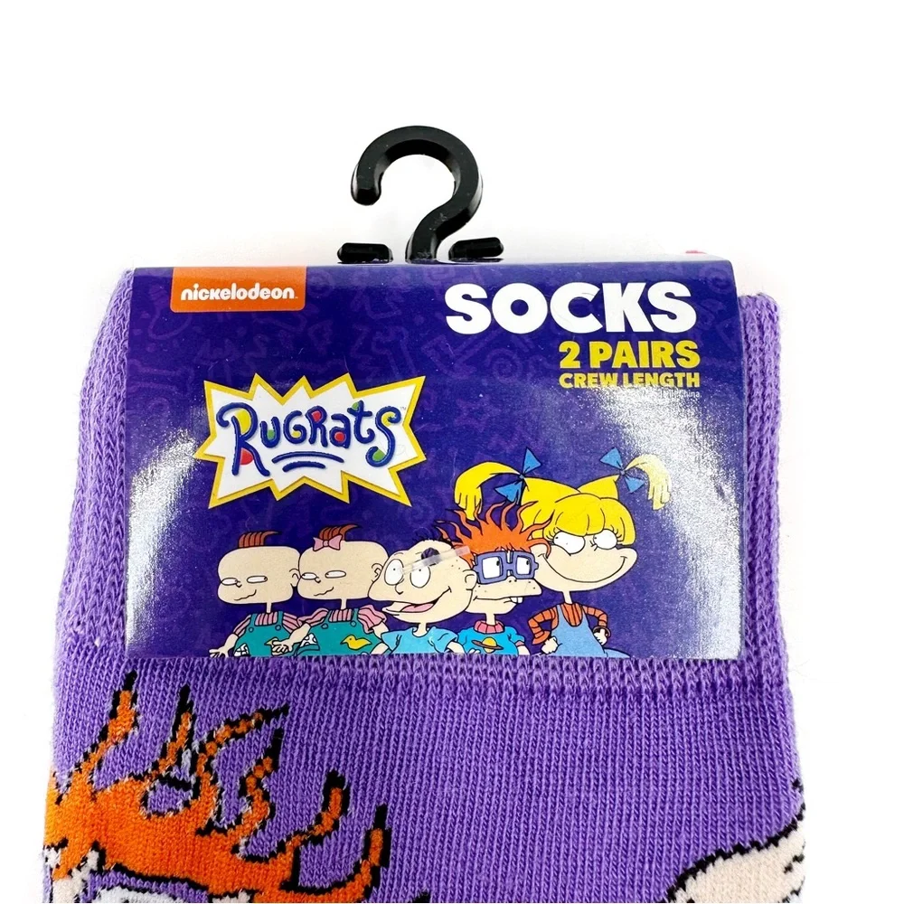 Rugrats Crew Socks Mens Womens Tommy Chuckie Cynthia Nickelodeon Purple Pink
